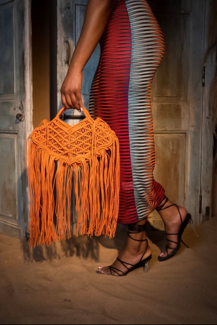 Fringe Clutch- Orange